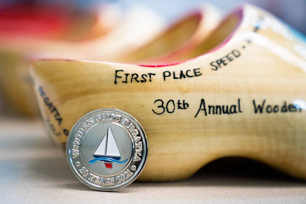 Sr. Fleischmann had a coin created to commemorate the 30th anniversary of the Wooden Shoe Regatta